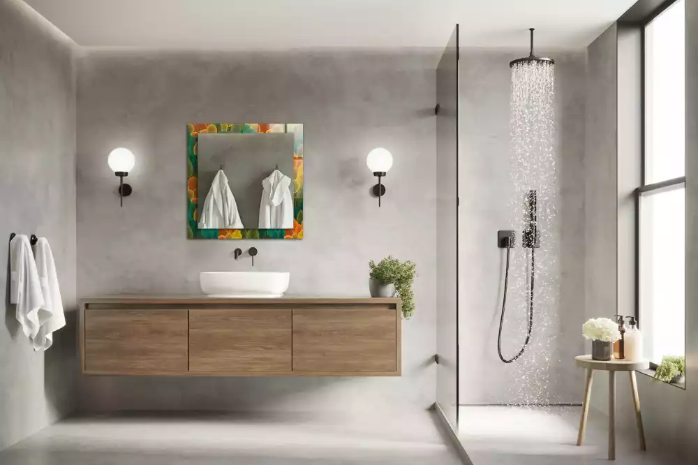 Espelho com moldura decorada Árvores de Outono