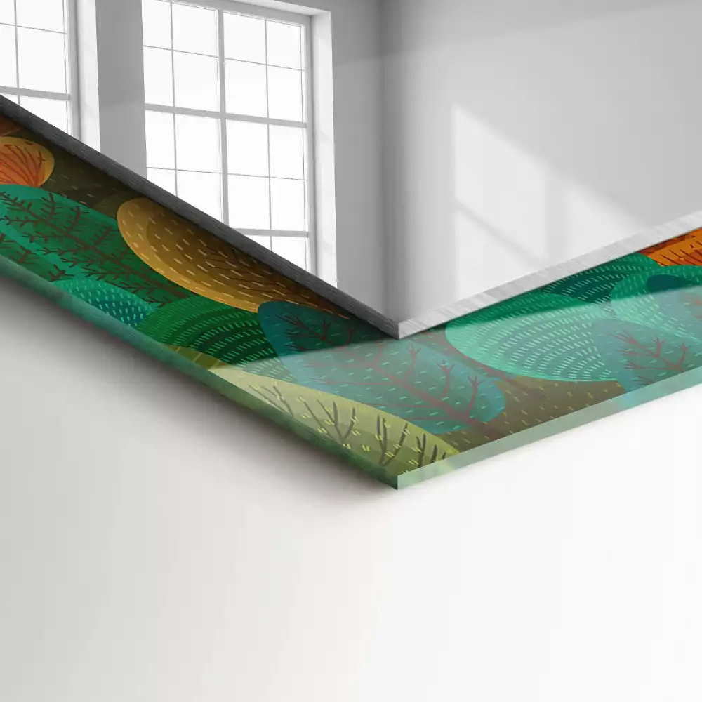 Espelho com moldura decorada Árvores de Outono