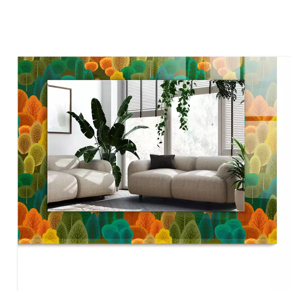 Espelho com moldura decorada Árvores de Outono