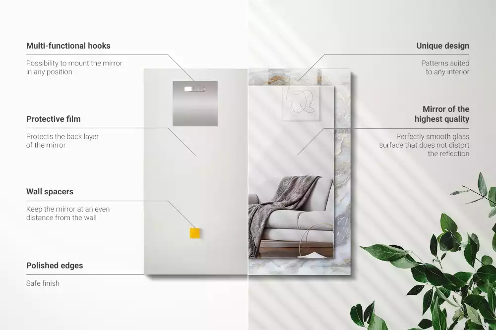 Espelho decorado Textura de padrão de mármore