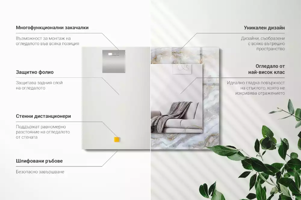 Espelho decorado Textura de padrão de mármore