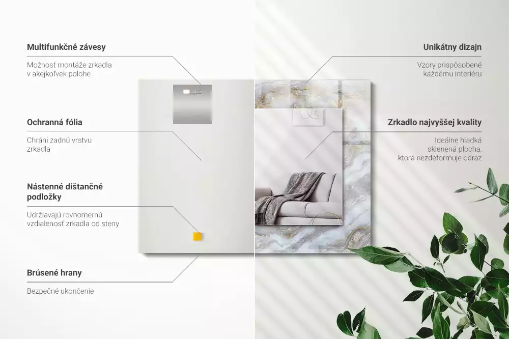 Espelho decorado Textura de padrão de mármore