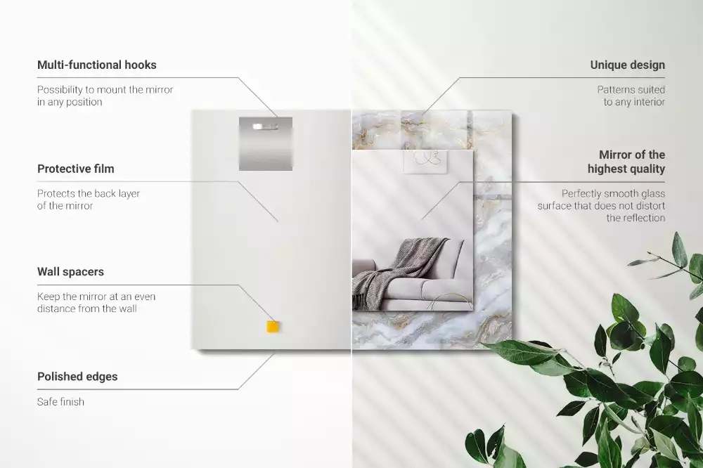 Espelho decorado Textura de padrão de mármore