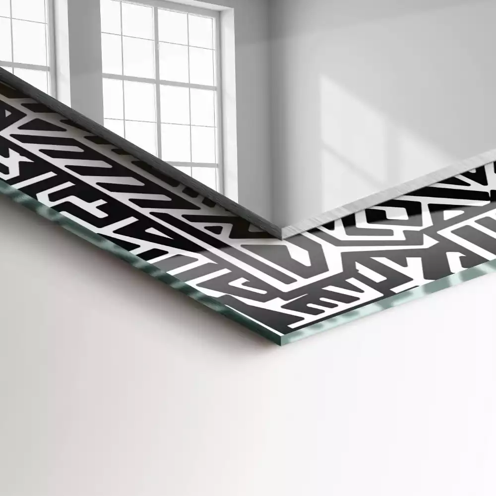 Espelho com moldura decorada Padrão geométrico