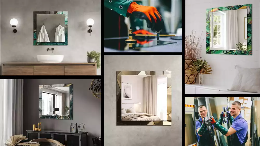 Espelho com moldura decorada Padrão geométrico