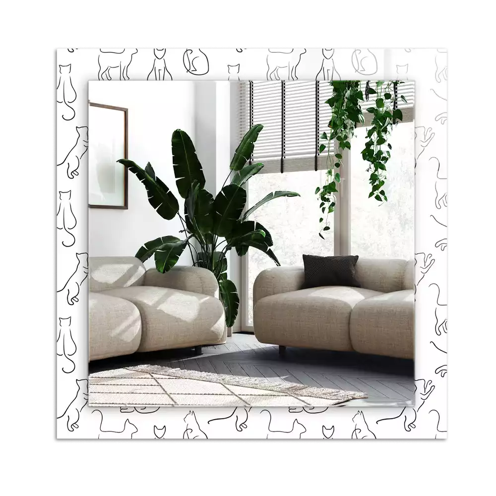 Espelho decorativo Contornos de gatos
