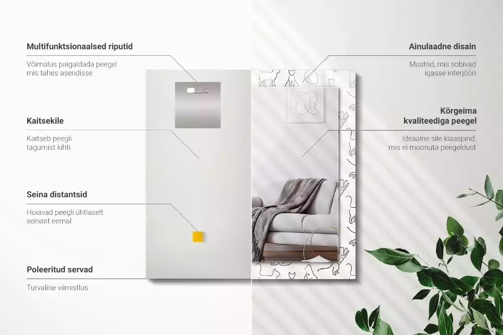 Espelho decorativo Contornos de gatos