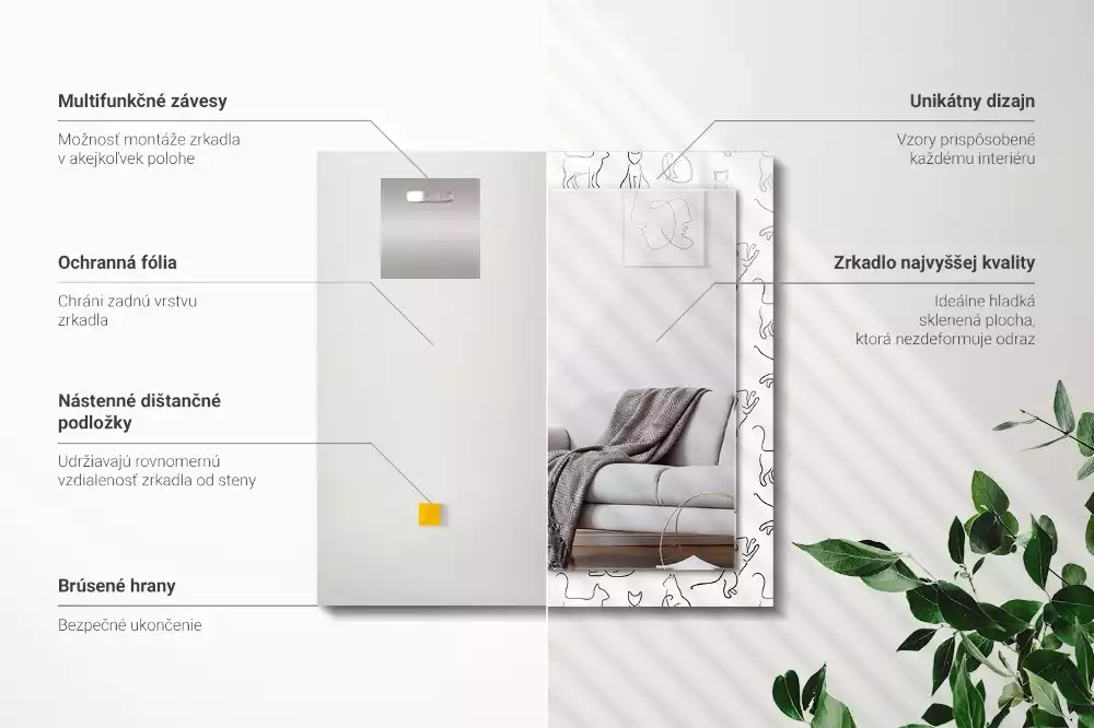 Espelho decorativo Contornos de gatos