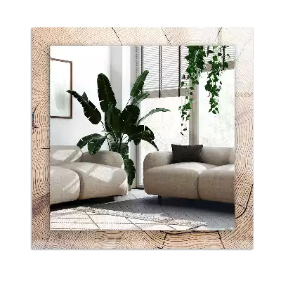 Espelho decorado Corte transversal de um tronco de árvore