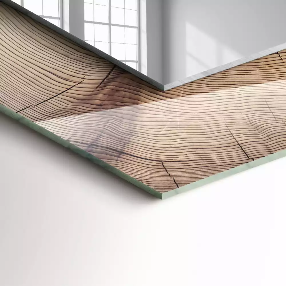 Espelho decorado Corte transversal de um tronco de árvore