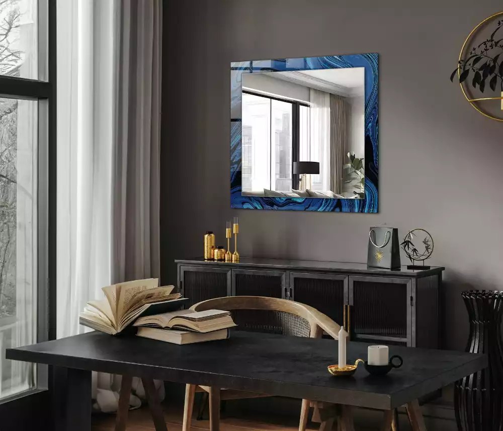 Espelho decorativo Padrão azul abstrato
