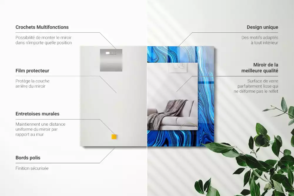 Espelho decorativo Padrão azul abstrato