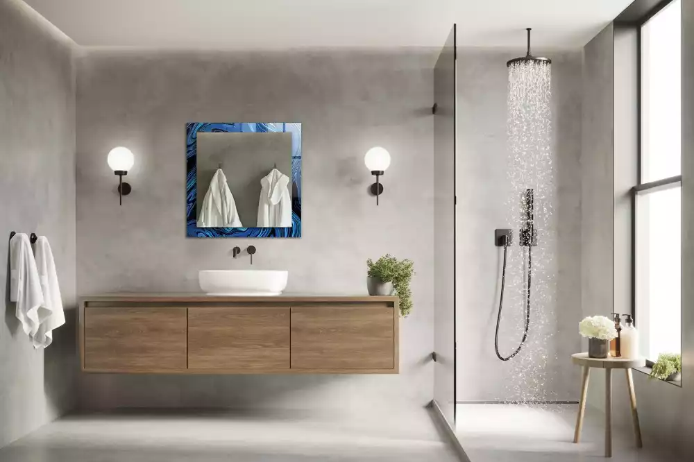 Espelho decorativo Padrão azul abstrato