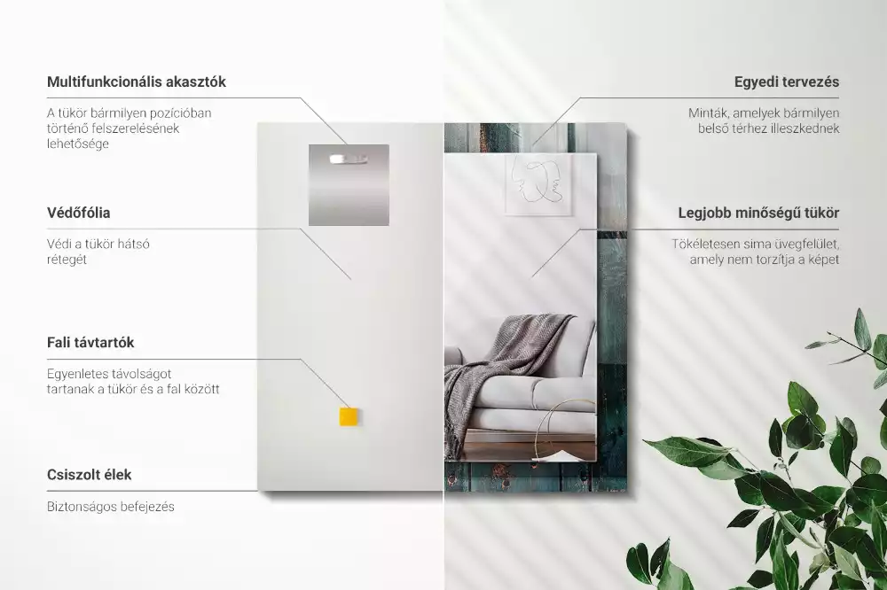 Espelho com moldura decorada Tábuas de madeira verdes