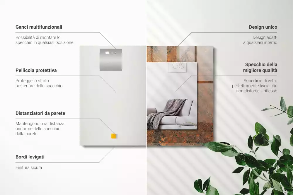 Espelho decorado Metal enferrujado