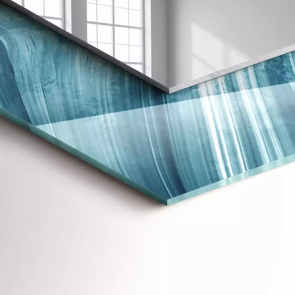 Espelho decorado Linhas azuis abstratas