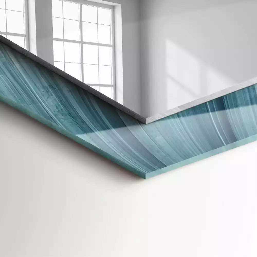 Espelho decorado Linhas azuis abstratas