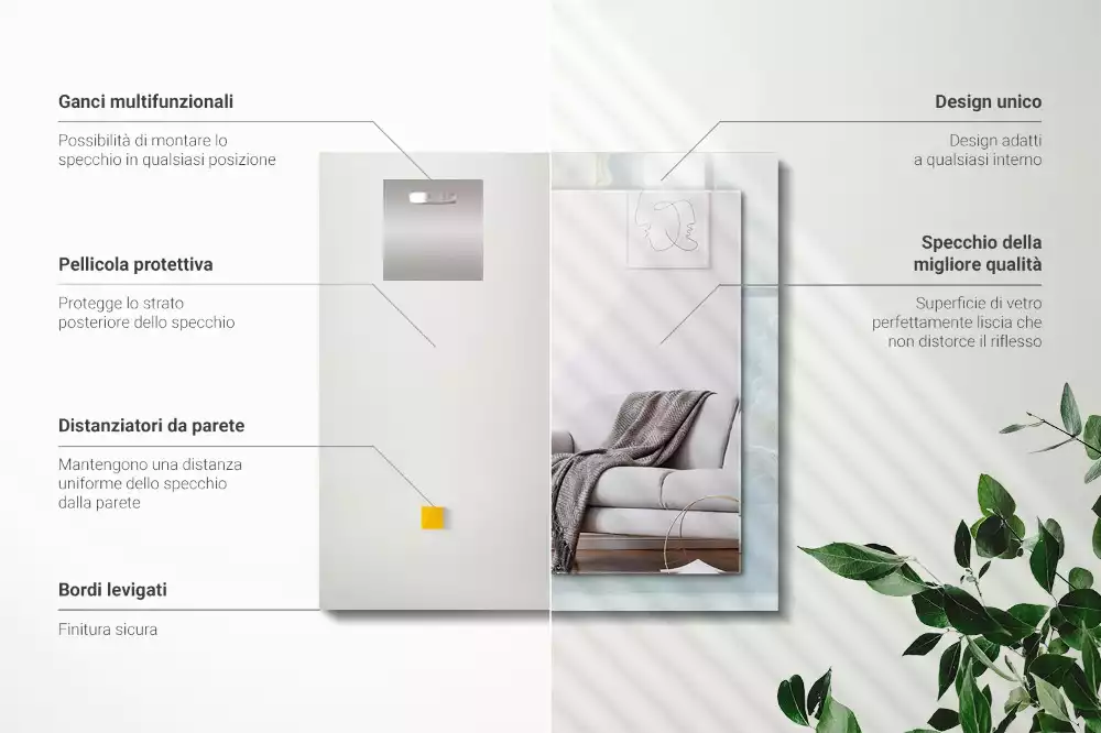 Espelho com moldura decorada Mármore ônix azul