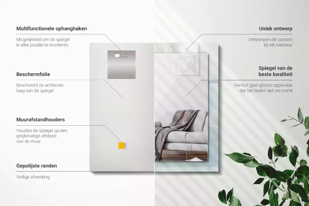 Espelho com moldura decorada Mármore ônix azul