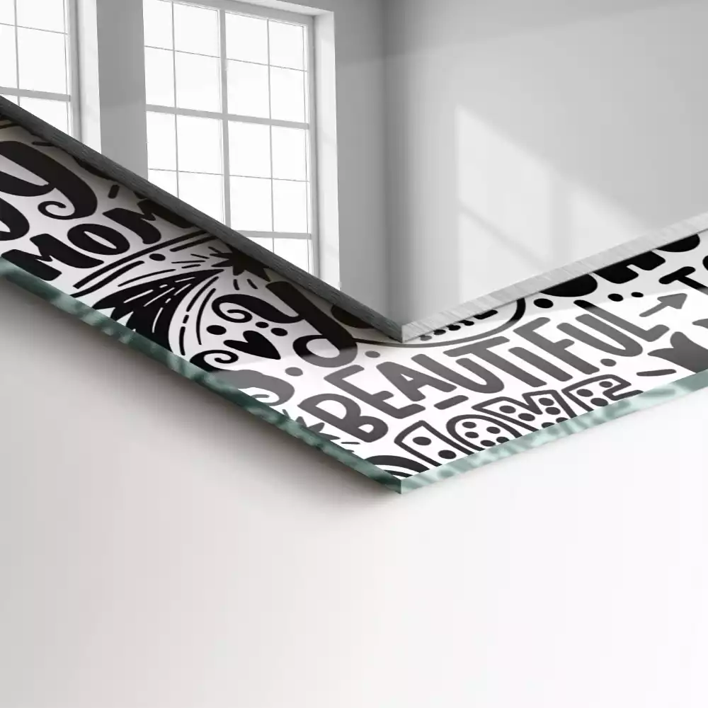 Espelho decorativo Inscrições motivacionais manuscritas