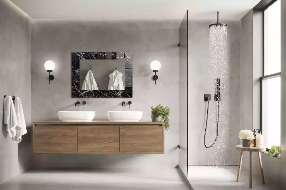 Espelho decorado Mármore preto