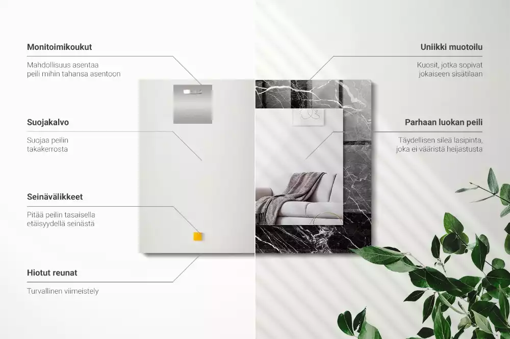 Espelho decorado Mármore preto