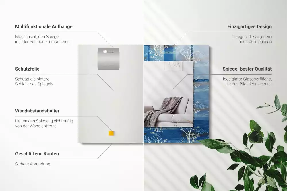 Espelho decorado Paisagem de árvores