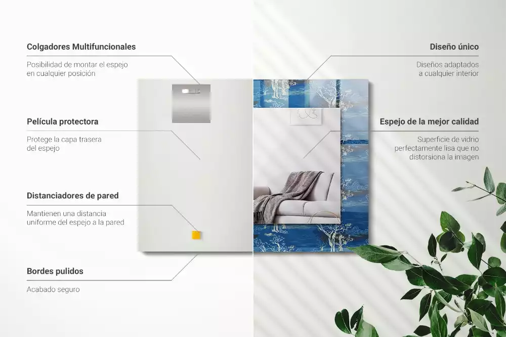 Espelho decorado Paisagem de árvores