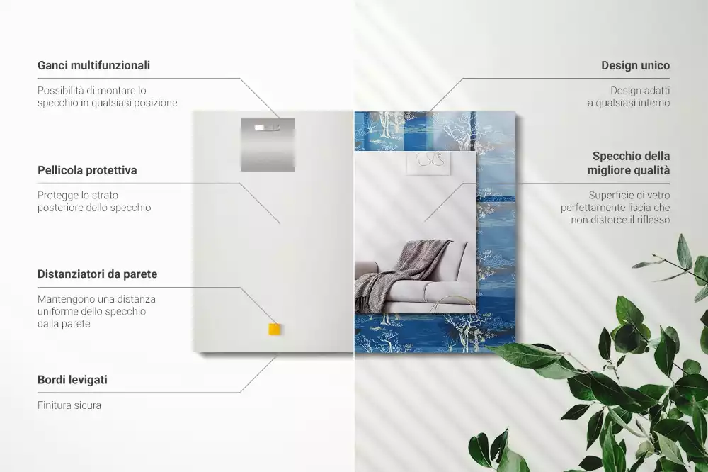 Espelho decorado Paisagem de árvores