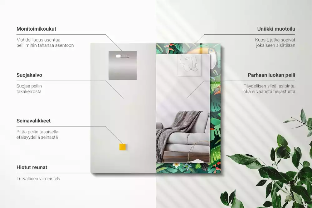 Espelho decorativo Tucanos saem da selva