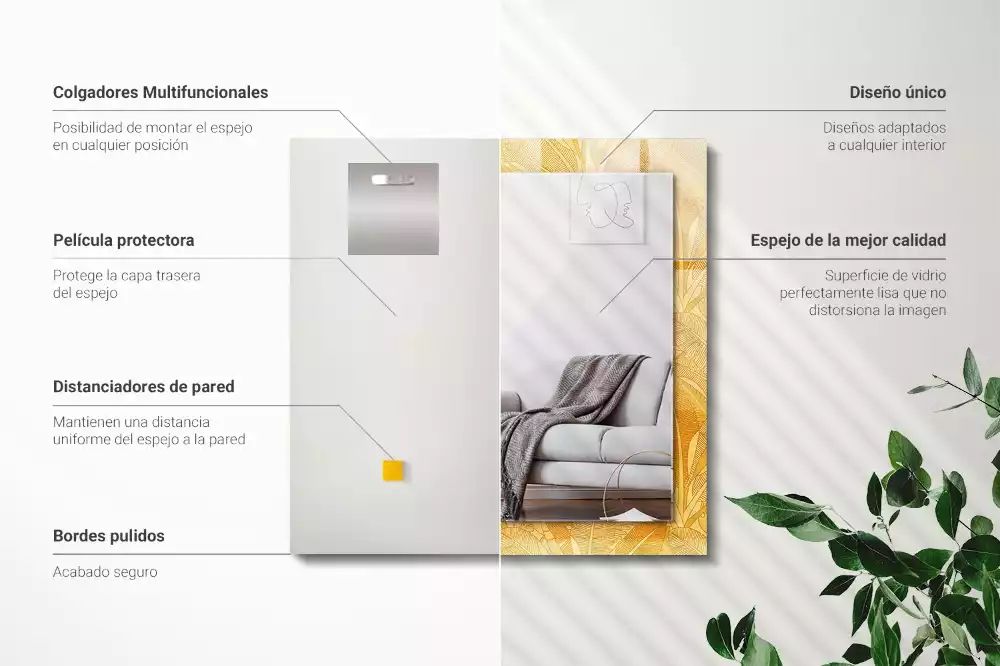 Espelho decorativo Padrão de folha de laranja