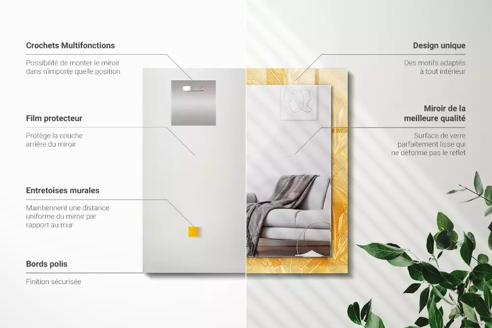 Espelho decorativo Padrão de folha de laranja