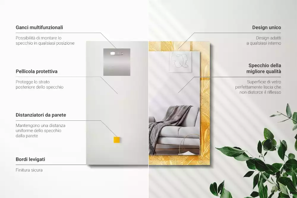 Espelho decorativo Padrão de folha de laranja