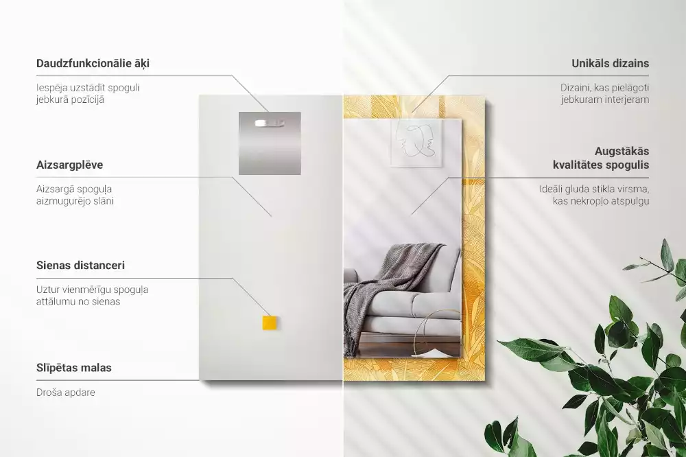 Espelho decorativo Padrão de folha de laranja