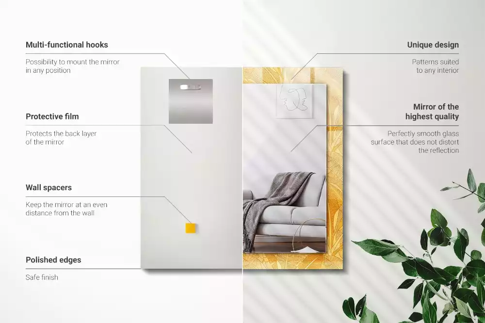 Espelho decorativo Padrão de folha de laranja