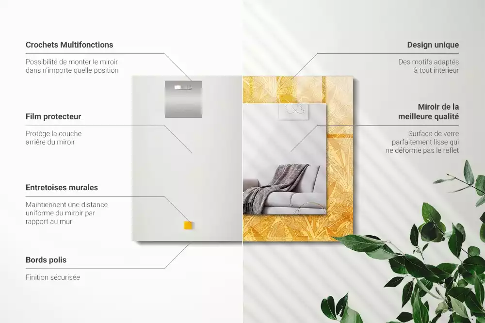 Espelho decorativo Padrão de folha de laranja