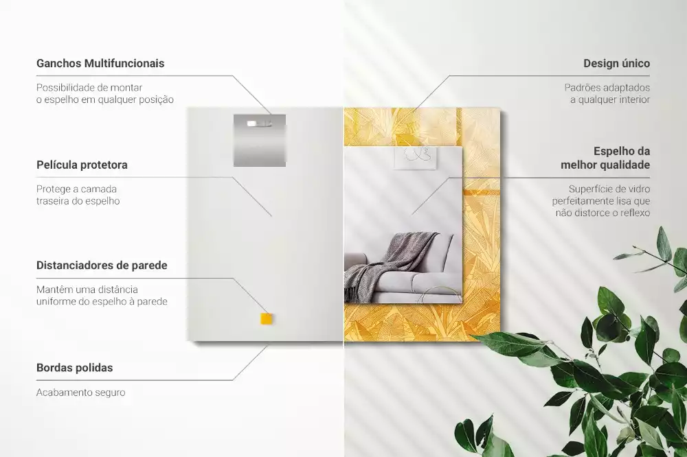 Espelho decorativo Padrão de folha de laranja