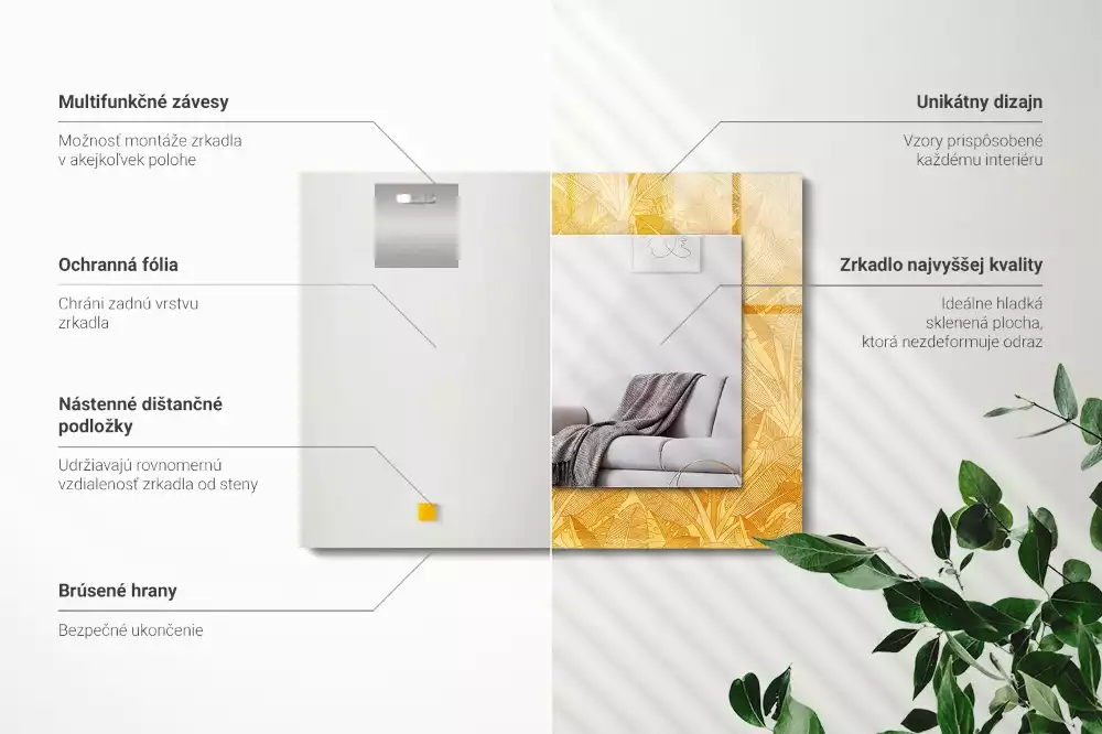 Espelho decorativo Padrão de folha de laranja