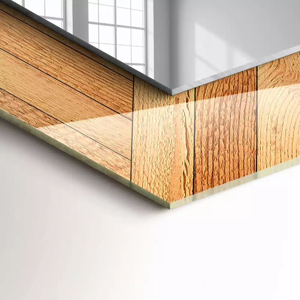 Espelho com moldura decorada Parquet de madeira