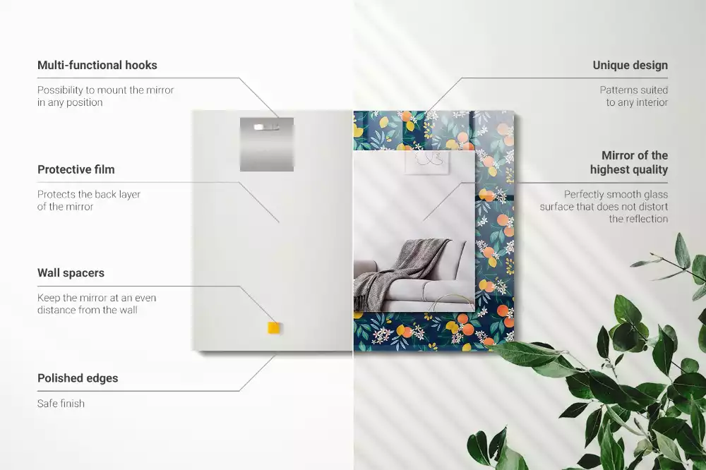 Espelho decorado Flores e frutas