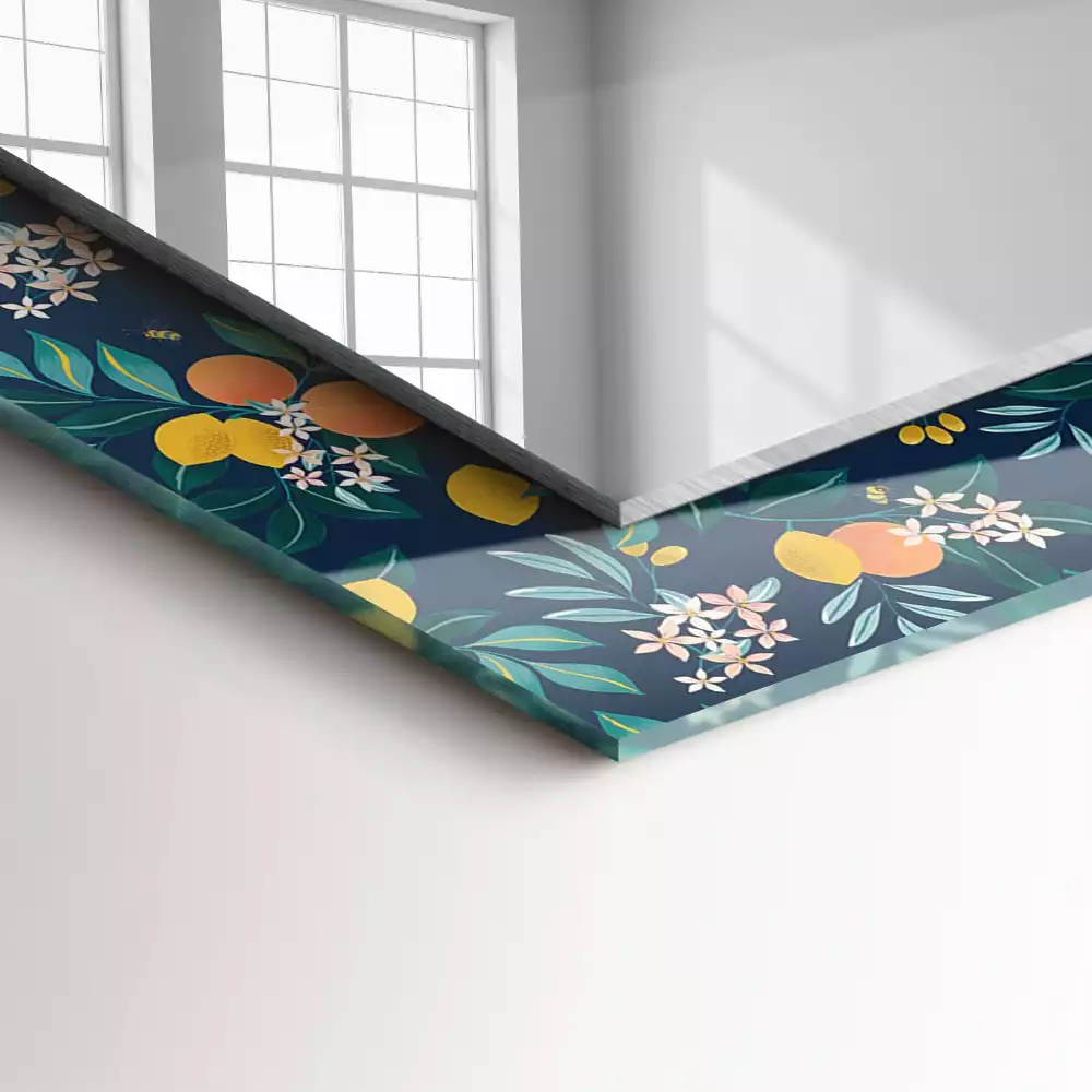 Espelho decorado Flores e frutas