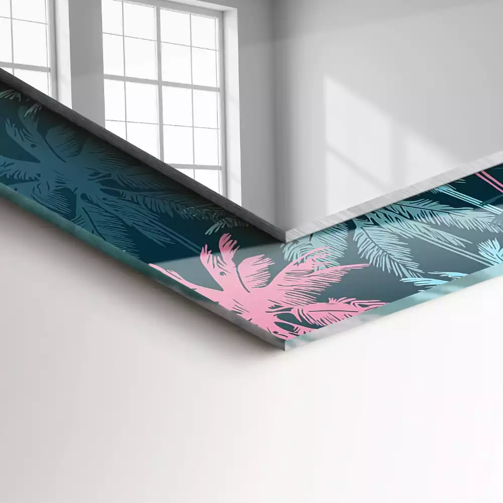 Espelho decorativo Padrão de palmeira colorida