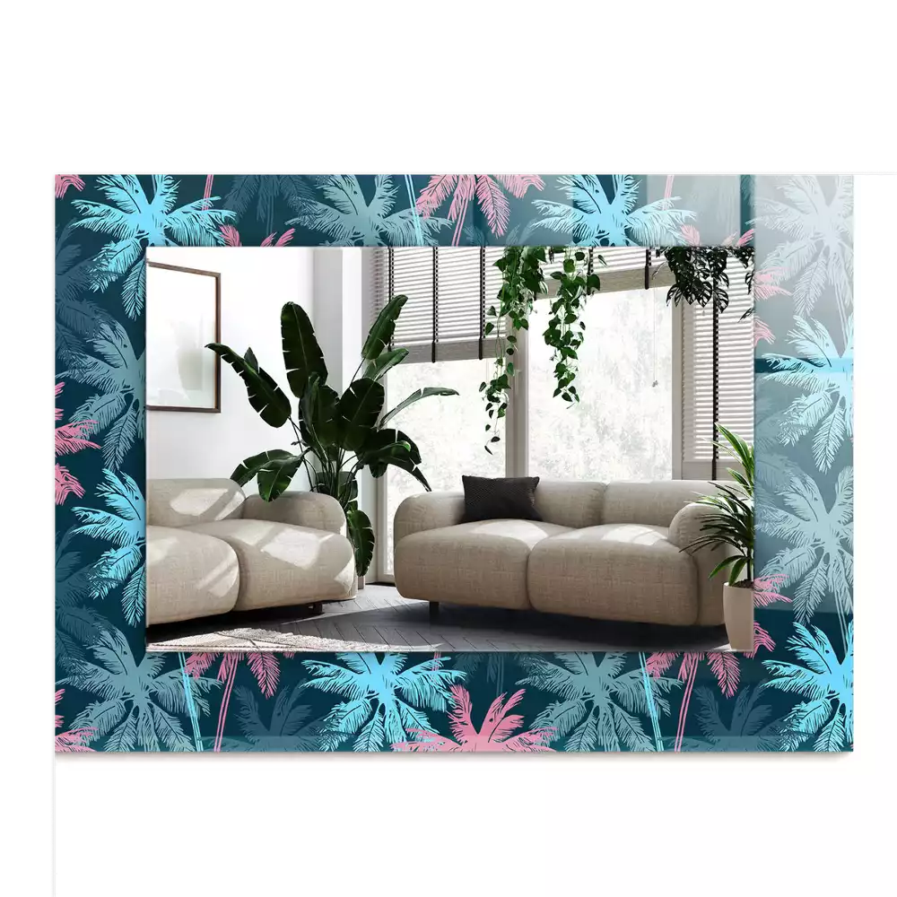 Espelho decorativo Padrão de palmeira colorida