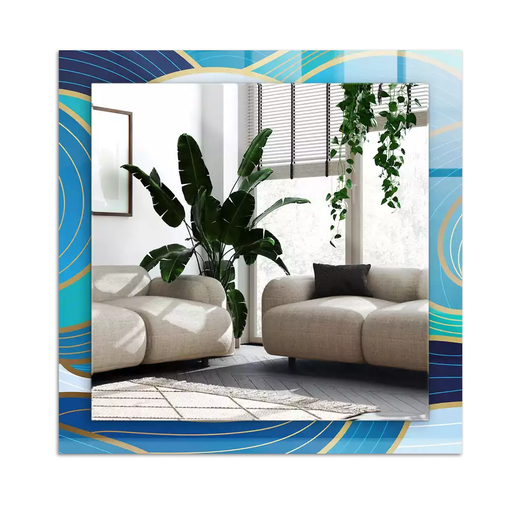 Espelho decorativo Padrões de ondas azuis