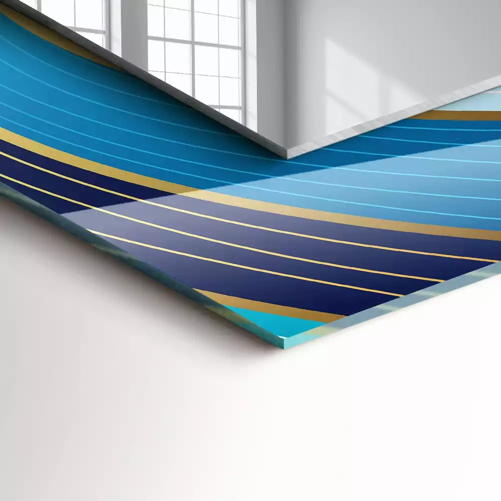 Espelho decorativo Padrões de ondas azuis