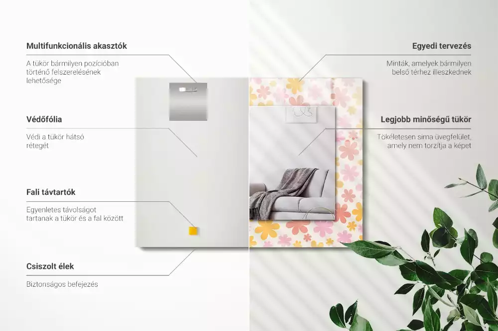 Espelho com moldura decorada Padrão floral