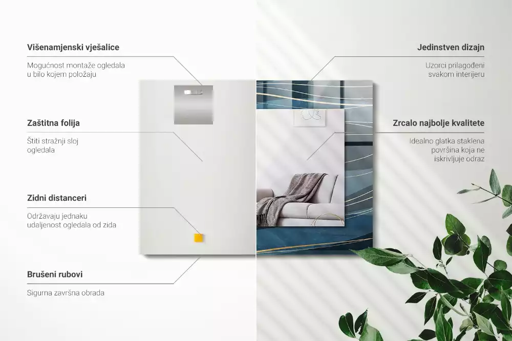 Espelho decorado Linhas abstratas