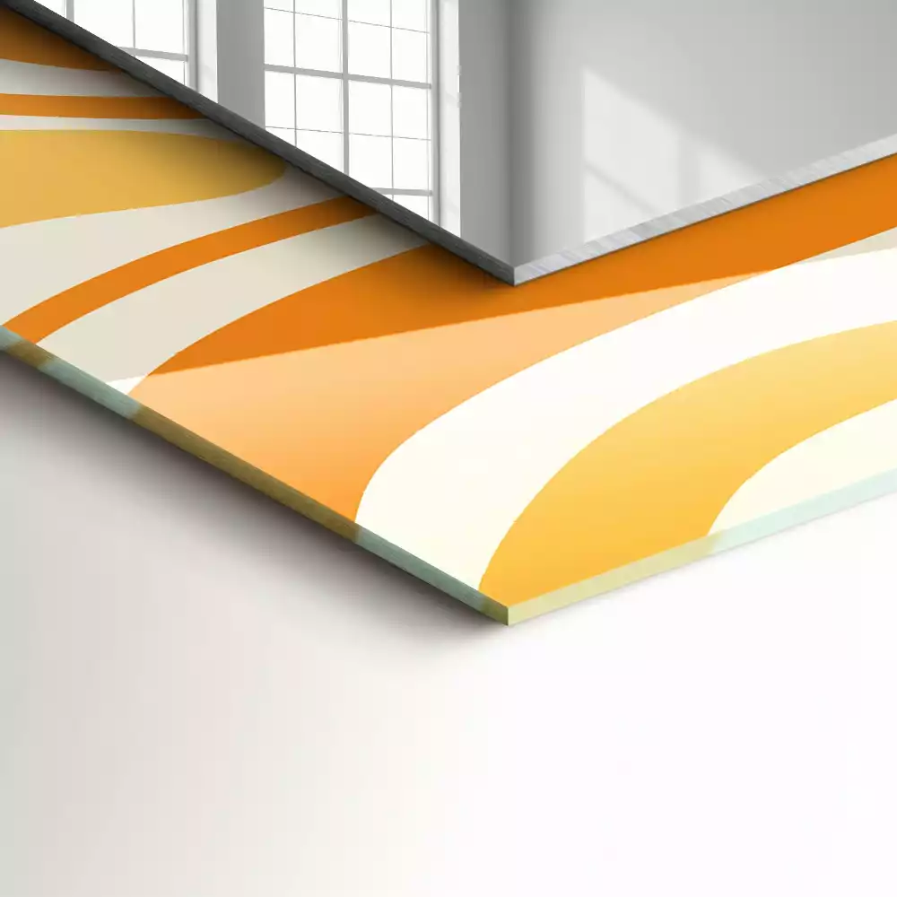 Espelho com moldura decorada Padrões abstratos em laranja