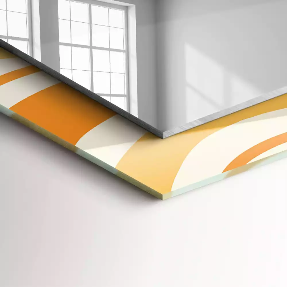 Espelho com moldura decorada Padrões abstratos em laranja
