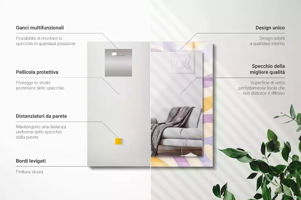 Espelho decorado Padrões coloridos abstratos